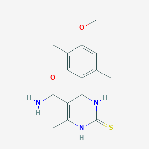 molecular formula C15H19N3O2S B327142 4-(4-Methoxy-2,5-dimethylphenyl)-6-methyl-2-thioxo-1,2,3,4-tetrahydro-5-pyrimidinecarboxamide 