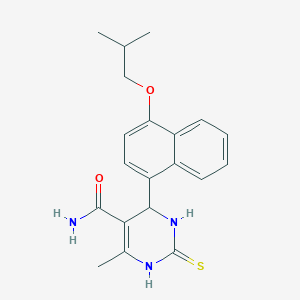 molecular formula C20H23N3O2S B327143 4-(4-Isobutoxy-1-naphthyl)-6-methyl-2-thioxo-1,2,3,4-tetrahydro-5-pyrimidinecarboxamide 