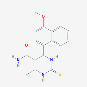 molecular formula C17H17N3O2S B327145 4-(4-Methoxynaphthalen-1-yl)-6-methyl-2-thioxo-1,2,3,4-tetrahydropyrimidine-5-carboxamide 