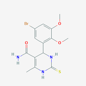 molecular formula C14H16BrN3O3S B327150 4-(5-Bromo-2,3-dimethoxy-phenyl)-6-methyl-2-thioxo-1,2,3,4-tetrahydro-pyrimidine 
