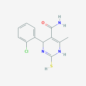 molecular formula C12H12ClN3OS B327154 4-(2-chlorophenyl)-6-methyl-2-sulfanyl-1,4-dihydropyrimidine-5-carboxamide 