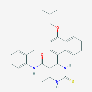 molecular formula C27H29N3O2S B327158 4-(4-isobutoxy-1-naphthyl)-6-methyl-N-(2-methylphenyl)-2-thioxo-1,2,3,4-tetrahydro-5-pyrimidinecarboxamide 