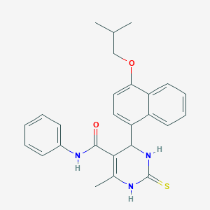 molecular formula C26H27N3O2S B327159 4-(4-isobutoxy-1-naphthyl)-6-methyl-N-phenyl-2-thioxo-1,2,3,4-tetrahydro-5-pyrimidinecarboxamide 