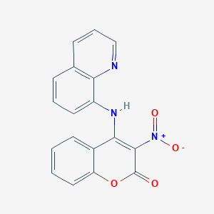 molecular formula C18H11N3O4 B327161 3-nitro-4-(8-quinolinylamino)-2H-chromen-2-one 