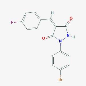 molecular formula C16H10BrFN2O2 B327163 1-(4-Bromophenyl)-4-(4-fluorobenzylidene)-3,5-pyrazolidinedione 