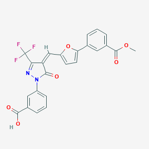 molecular formula C24H15F3N2O6 B327170 3-[4-({5-[3-(methoxycarbonyl)phenyl]-2-furyl}methylene)-5-oxo-3-(trifluoromethyl)-4,5-dihydro-1H-pyrazol-1-yl]benzoic acid 