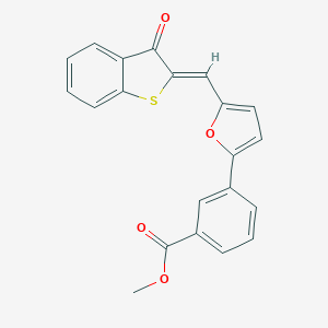 molecular formula C21H14O4S B327171 methyl 3-{5-[(Z)-(3-oxo-1-benzothiophen-2(3H)-ylidene)methyl]furan-2-yl}benzoate 
