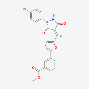 molecular formula C22H15BrN2O5 B327172 Methyl 3-(5-{[1-(4-bromophenyl)-3,5-dioxo-4-pyrazolidinylidene]methyl}-2-furyl)benzoate 
