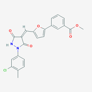 molecular formula C23H17ClN2O5 B327173 Methyl 3-(5-{[1-(3-chloro-4-methylphenyl)-3,5-dioxo-4-pyrazolidinylidene]methyl}-2-furyl)benzoate 