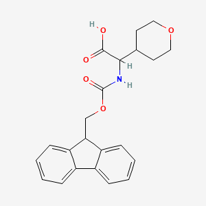 molecular formula C22H23NO5 B3271732 2-([(9H-芴-9-基甲氧基)羰基]氨基)-2-(氧杂环-4-基)乙酸 CAS No. 553643-51-9