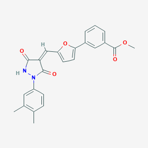 molecular formula C24H20N2O5 B327174 Methyl 3-(5-{[1-(3,4-dimethylphenyl)-3,5-dioxo-4-pyrazolidinylidene]methyl}-2-furyl)benzoate 