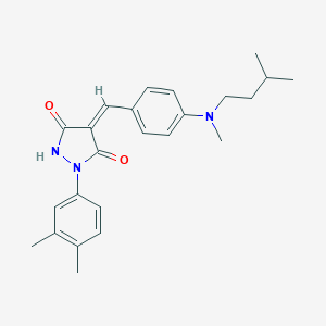 molecular formula C24H29N3O2 B327178 1-(3,4-Dimethylphenyl)-4-{4-[isopentyl(methyl)amino]benzylidene}-3,5-pyrazolidinedione 