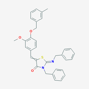 molecular formula C33H30N2O3S B327185 3-Benzyl-2-(benzylimino)-5-{3-methoxy-4-[(3-methylbenzyl)oxy]benzylidene}-1,3-thiazolidin-4-one 