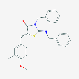 molecular formula C26H24N2O2S B327186 3-Benzyl-2-(benzylimino)-5-(4-methoxy-3-methylbenzylidene)-1,3-thiazolidin-4-one 
