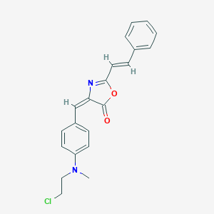 molecular formula C21H19ClN2O2 B327187 4-{4-[(2-chloroethyl)(methyl)amino]benzylidene}-2-(2-phenylvinyl)-1,3-oxazol-5(4H)-one 