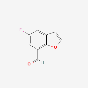molecular formula C9H5FO2 B3271872 5-氟-1-苯并呋喃-7-甲醛 CAS No. 555155-08-3