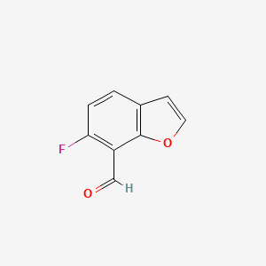 molecular formula C9H5FO2 B3271879 6-Fluorobenzofuran-7-carbaldehyde CAS No. 555155-09-4
