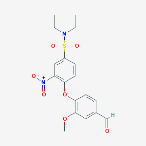 molecular formula C18H20N2O7S B3271894 N,N-diethyl-4-(4-formyl-2-methoxyphenoxy)-3-nitrobenzene-1-sulfonamide CAS No. 556020-33-8