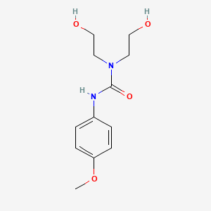 molecular formula C12H18N2O4 B3271935 1,1-Bis(2-hydroxyethyl)-3-(4-methoxyphenyl)urea CAS No. 55711-57-4