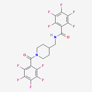 molecular formula C20H12F10N2O2 B3271937 2,3,4,5,6-pentafluoro-N-({1-[(pentafluorophenyl)carbonyl]piperidin-4-yl}methyl)benzamide CAS No. 5572-61-2