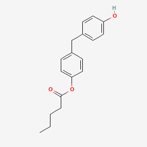 molecular formula C18H20O3 B3271944 Pentanoic acid, 4-[(4-hydroxyphenyl)methyl]phenyl ester CAS No. 55724-85-1