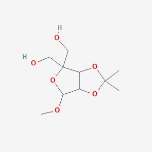 molecular formula C10H18O6 B3271957 Methyl 4-C-Hydroxymethyl-2,3-O-isopropylidene-b-D-ribofuranoside CAS No. 55797-67-6