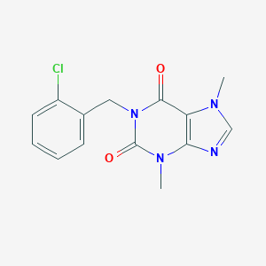 molecular formula C14H13ClN4O2 B327196 1-(2-chlorobenzyl)-3,7-dimethyl-3,7-dihydro-1H-purine-2,6-dione 