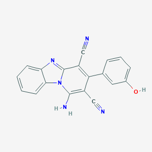 molecular formula C19H11N5O B327197 1-Amino-3-(3-hydroxyphenyl)pyrido[1,2-a]benzimidazole-2,4-dicarbonitrile 