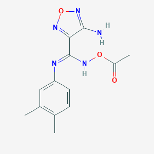 molecular formula C13H15N5O3 B327198 N'-(acetyloxy)-4-amino-N-(3,4-dimethylphenyl)-1,2,5-oxadiazole-3-carboximidamide 