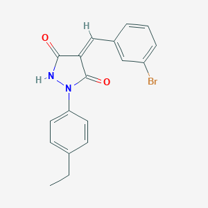 molecular formula C18H15BrN2O2 B327201 4-(3-Bromobenzylidene)-1-(4-ethylphenyl)-3,5-pyrazolidinedione 