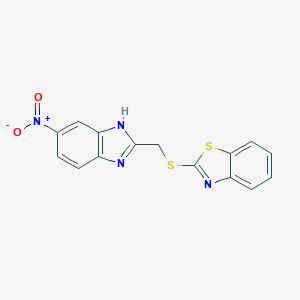 molecular formula C15H10N4O2S2 B327203 2-[(6-Nitrobenzimidazol-2-yl)methylthio]benzothiazole 