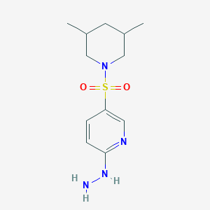molecular formula C12H20N4O2S B3272050 5-[(3,5-Dimethylpiperidin-1-yl)sulfonyl]-2-hydrazinylpyridine CAS No. 561012-69-9