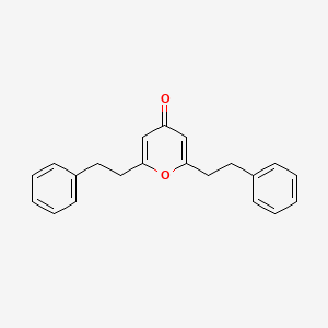 molecular formula C21H20O2 B3272092 2,6-Diphenethyl-4H-pyran-4-one CAS No. 56150-35-7