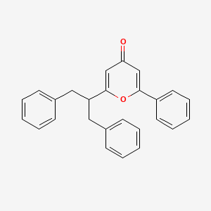 molecular formula C26H22O2 B3272093 2-(1,3-Diphenylpropan-2-yl)-6-phenyl-4H-pyran-4-one CAS No. 56150-38-0