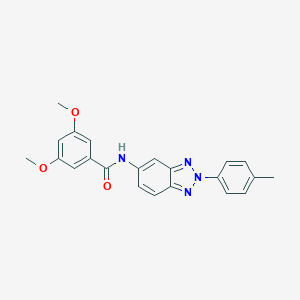 molecular formula C22H20N4O3 B327211 3,5-dimethoxy-N-[2-(4-methylphenyl)-2H-benzotriazol-5-yl]benzamide 