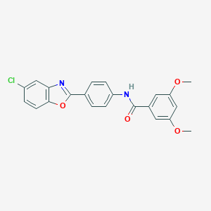 molecular formula C22H17ClN2O4 B327218 N-[4-(5-chloro-1,3-benzoxazol-2-yl)phenyl]-3,5-dimethoxybenzamide 