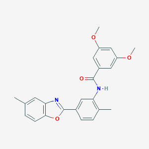 3,5-dimethoxy-N-[2-methyl-5-(5-methyl-1,3-benzoxazol-2-yl)phenyl]benzamide