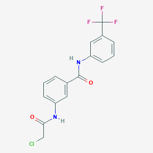 molecular formula C16H12ClF3N2O2 B3272261 3-(2-Chloro-acetylamino)-N-(3-trifluoromethyl-phenyl)-benzamide CAS No. 565171-06-4