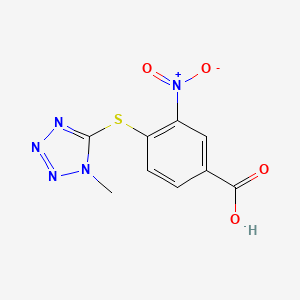 molecular formula C9H7N5O4S B3272286 4-[(1-methyl-1H-1,2,3,4-tetrazol-5-yl)sulfanyl]-3-nitrobenzoic acid CAS No. 565194-76-5