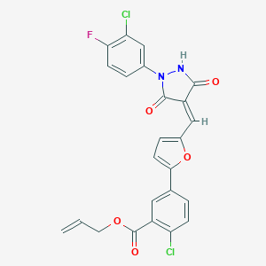 Allyl 2-chloro-5-(5-{[1-(3-chloro-4-fluorophenyl)-3,5-dioxo-4-pyrazolidinylidene]methyl}-2-furyl)benzoate