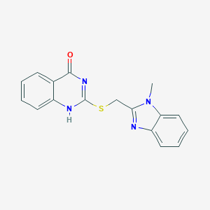 molecular formula C17H14N4OS B327242 2-[(1-methylbenzimidazol-2-yl)methylsulfanyl]-1H-quinazolin-4-one 
