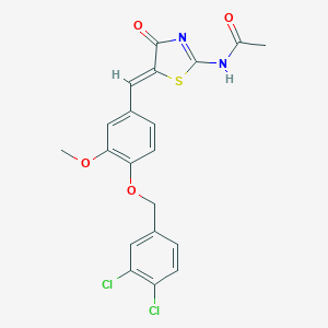 molecular formula C20H16Cl2N2O4S B327248 N-(5-{4-[(3,4-dichlorobenzyl)oxy]-3-methoxybenzylidene}-4-oxo-1,3-thiazolidin-2-ylidene)acetamide 