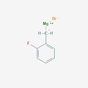 molecular formula C7H6BrFMg B3272518 Magnesium, bromo[(2-fluorophenyl)methyl]- CAS No. 56812-58-9