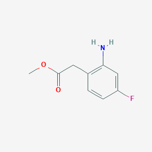 molecular formula C9H10FNO2 B3272531 Methyl 2-(2-amino-4-fluorophenyl)acetate CAS No. 56827-32-8