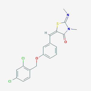 molecular formula C19H16Cl2N2O2S B327258 5-{3-[(2,4-Dichlorobenzyl)oxy]benzylidene}-3-methyl-2-(methylimino)-1,3-thiazolidin-4-one 