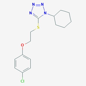 molecular formula C15H19ClN4OS B327263 5-[2-(4-Chloro-phenoxy)-ethylsulfanyl]-1-cyclohexyl-1H-tetrazole 