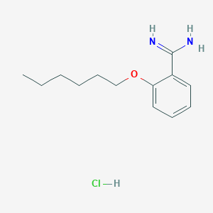molecular formula C13H21ClN2O B3272650 2-Hexyloxy-benzamidine; hydrochloride CAS No. 57075-85-1