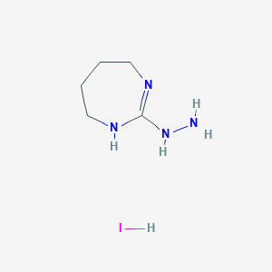 molecular formula C5H13IN4 B3272654 1,3-Diazepan-2-one hydrazone hydroiodide CAS No. 57076-93-4