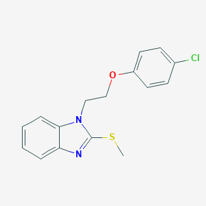 molecular formula C16H15ClN2OS B327267 1-[2-(4-Chloro-phenoxy)-ethyl]-2-methylsulfanyl-1H-benzoimidazole 
