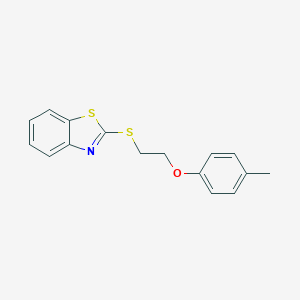 molecular formula C16H15NOS2 B327268 2-(1,3-Benzothiazol-2-ylsulfanyl)ethyl 4-methylphenyl ether CAS No. 334501-89-2